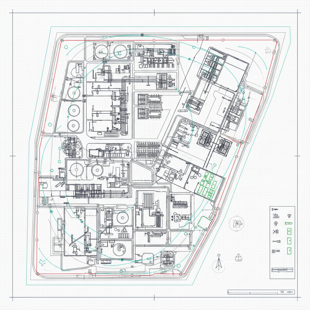Industrial Security CAD Drawing Square
